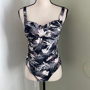 COPY - Nip Tuck Women's Black Floral Pattern Tummy Control One Piece Swimsuit